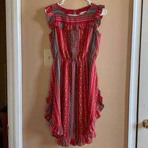Loft - Red floral patterned, XSP, dress.
